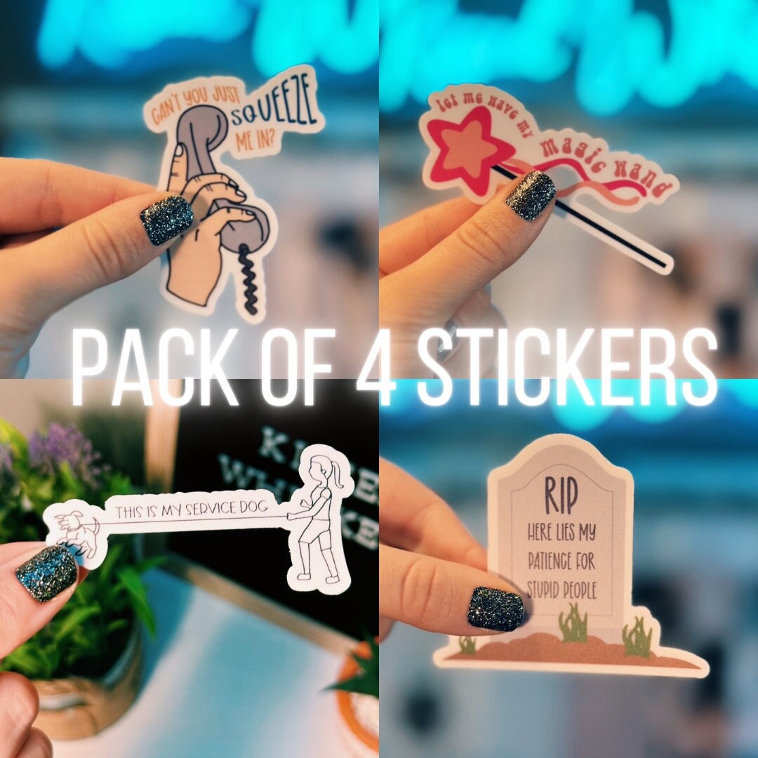 Veterinary Sticker Pack of 4 | Funny Vet Stickers | Vet Receptionist | Vet Assistant | Gift for Vet Tech Week 2023 | Gifts for Veterinarians