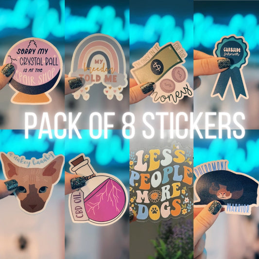 Veterinary Stickers Pack of 8, Vet Tech Gift | Gifts for Vet Tech Week 2024, Vet Receptionist Week 2024 | Variety Pack of 8 Vet Sticker