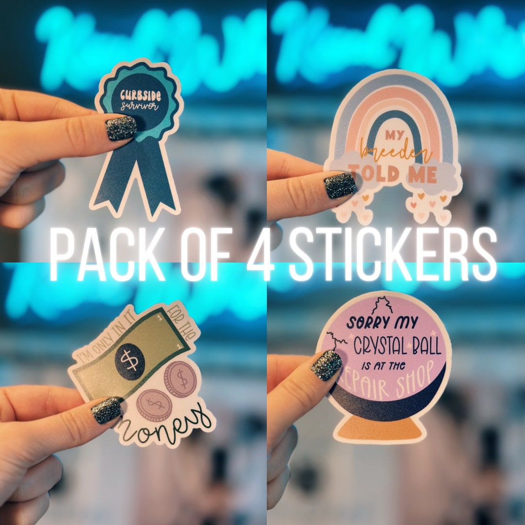 Veterinary Sticker Pack of 4 | Funny Veterinary Stickers | Gifts for Veterinary Technician, Assistant, or Receptionist | Vet Tech Week 2023