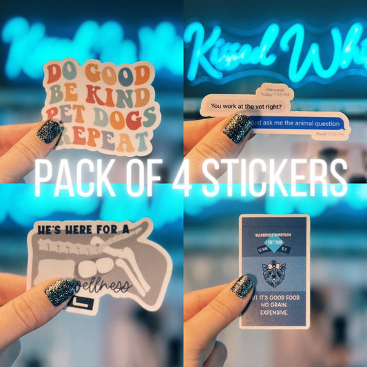 Veterinary Sticker Pack of 4 | Veterinary Stickers | Vet Tech, Assistant, Reception, Stickers | Vet Stickers | Gift for Vet Tech Week 2023